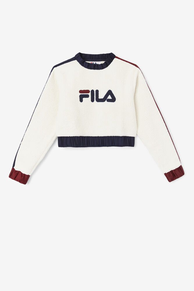 Fila Tabitha Crewneck White Sweatshirt Womens - NZ 47810-CVLY